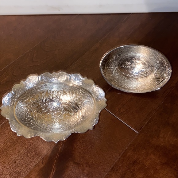 Moroccan silver bon bon dish with tray - Picture 4 of 5